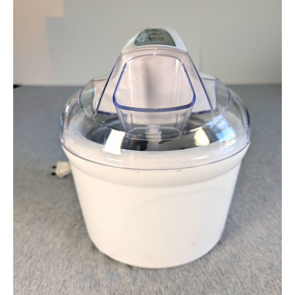 Pampered Chef 1534 Electric Ice Cream Maker 1.5 qt Freezer Bowl Timer White